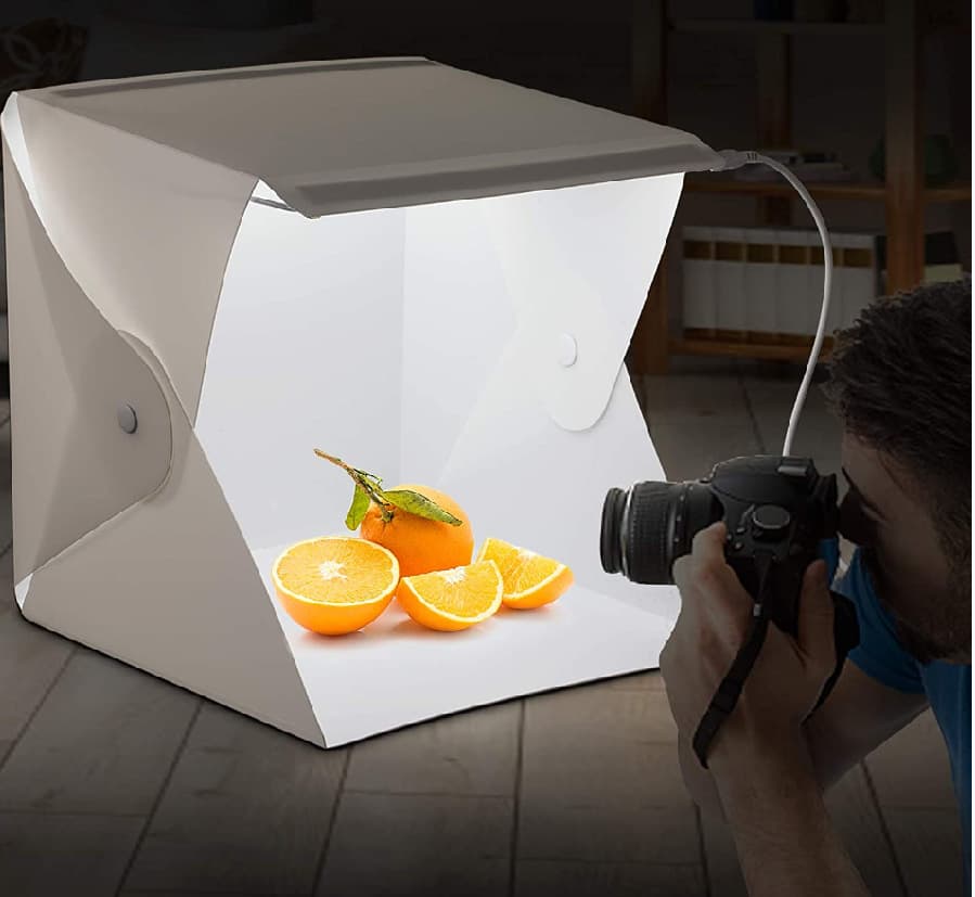 20cm Mini LED Light Studio Softbox, Portable Folding Lightbox Photography Prop