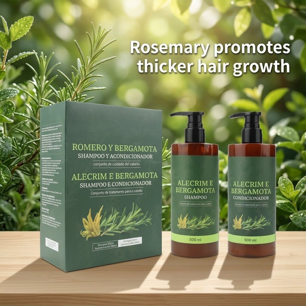 Rosemary Shampoo and Conditioner Set Hair Cleansing Oil Control Smooth Nourishing Wash and Care Set Full English Wholesale