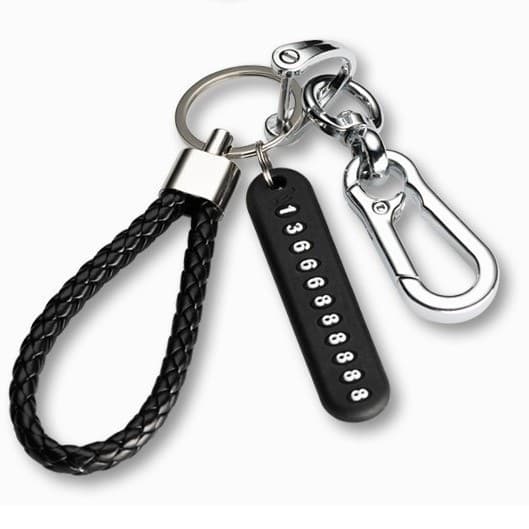 Car Keychain Anti-Loss Number Tag Creative Gift Key Ring for Men Women Export Car Accessories