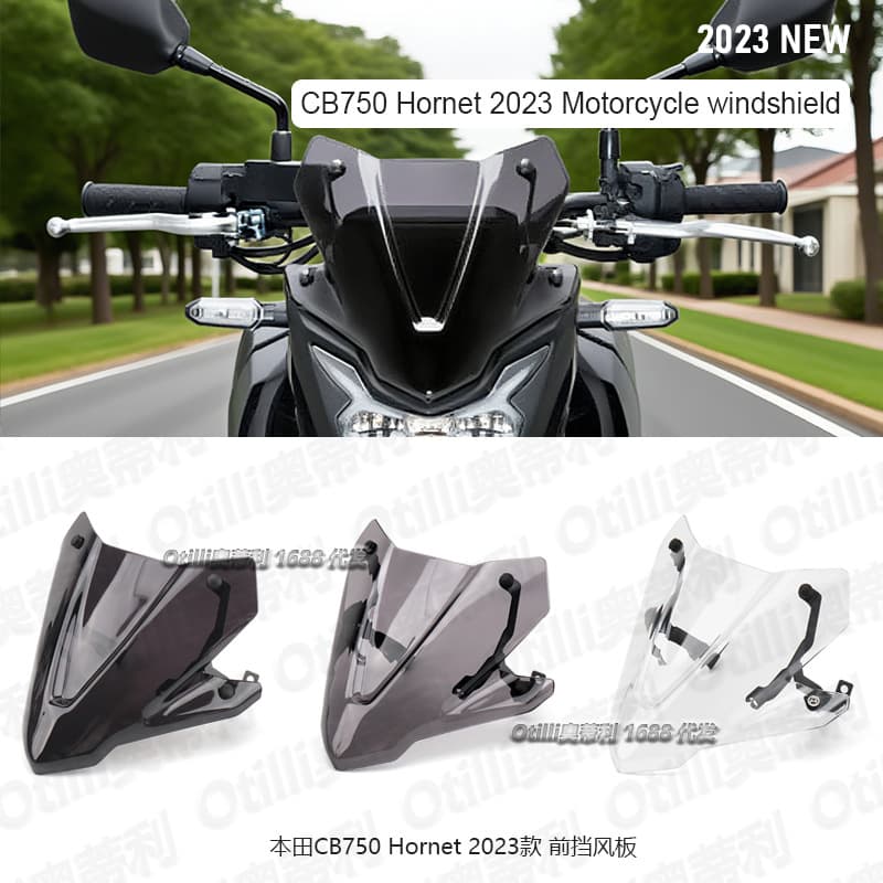Motorcycle Modified Accessories Front Windshield Glass Wind Deflector for Honda CB750 Hornet 2023