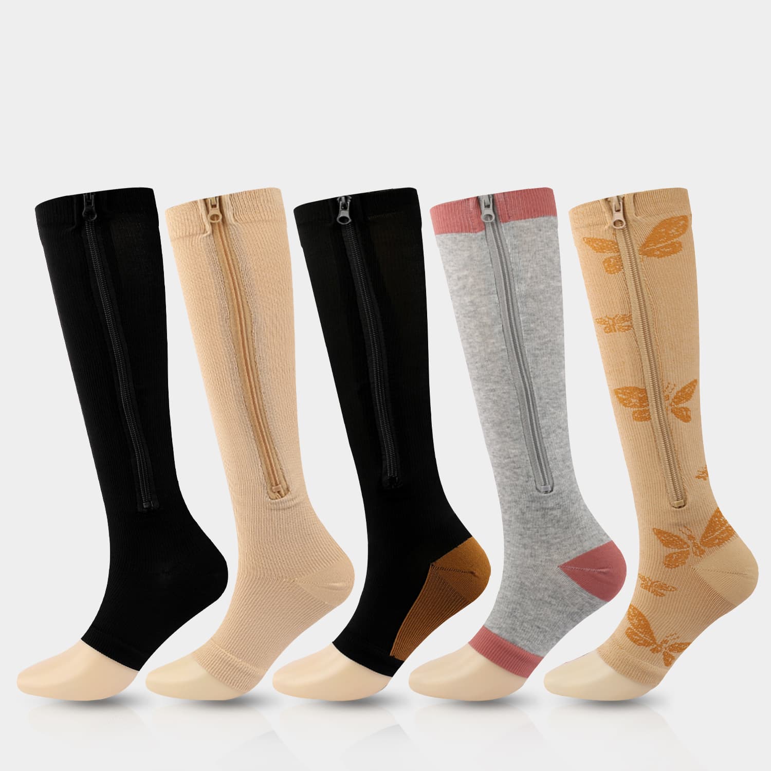 Cross-border Amazon Compression Socks Zipper Socks Sports Compression Leggings Compression Socks Zipper Socks