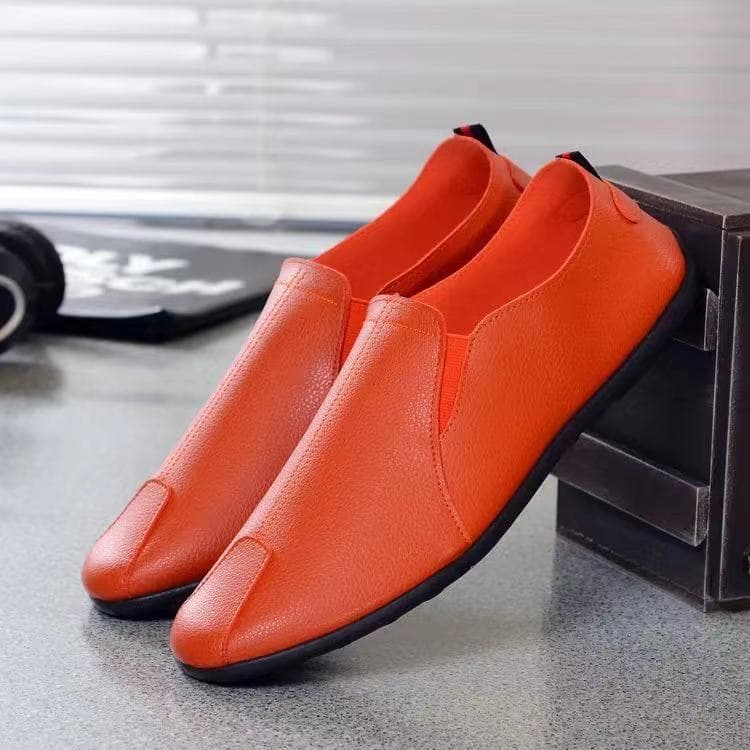Men's Shoes, New Casual Shoes, Men's Low-Top Loafers, Soft Flat Leather Shoes, Slip-On Loafers
