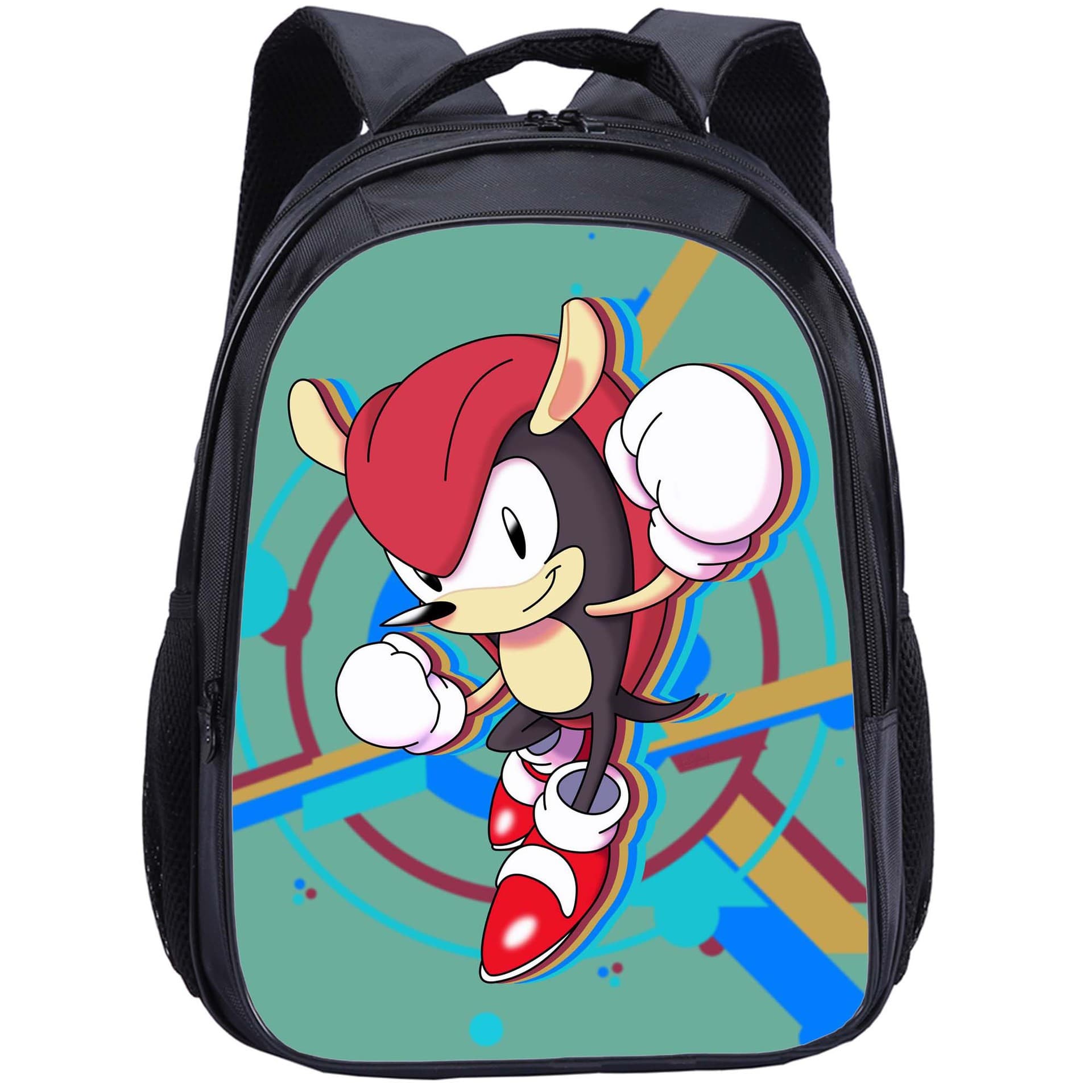 Sonic Backpack with Printed Pattern, 16-inch Double-Layer Cartoon School Bag for Elementary Students, Cross-Border Drop Shipping