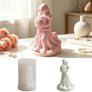 Zongbo Silicone Cross-border Bouquet Girl Aromatherapy Candle Silicone Mold DIY 3D Bride Decoration Plaster Mold