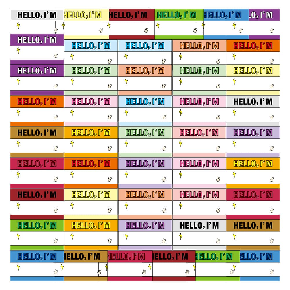 50 Sheets Colorful HELLO, I'M Blank Name Stickers Student Hand-Written Labels for Classification