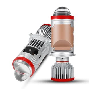 New H4 Lens Solenoid Valve Bi-Lens Car LED Headlight Fish Eye Light Dual Beam Lens