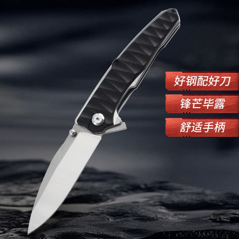 Cross-border Hot Selling Folding Knife Python D2 Portable Bearing Quick-Open Knife Fruit Knife D2 Steel Foldable Portable