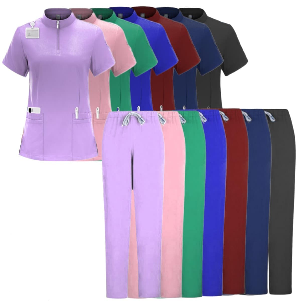 New Nurse Uniform Set Sweatshirt Medical Beauty Salon Uniform Stand Collar Sexy Surgical Scrubs Suit