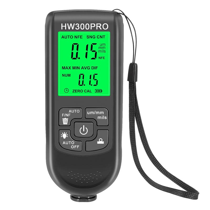 HW-300PRO High-Precision Coating Thickness Gauge with Anti-Slip, Dry Film Thickness Meter