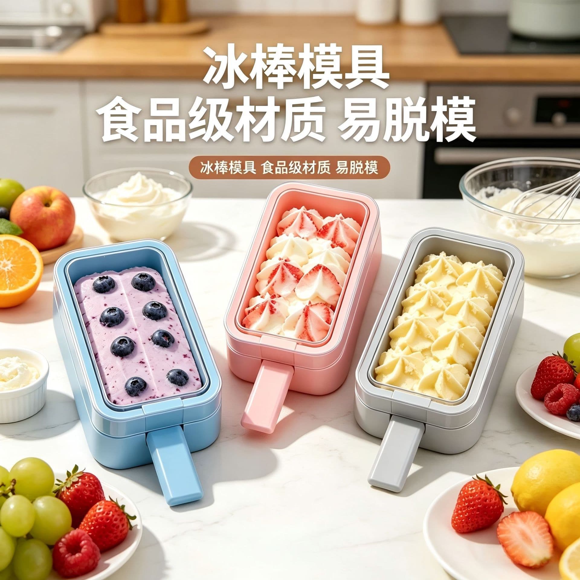 DIY ice cream mold children's ice cream popsicle household homemade ice cube box silicone popsicle ice cream grinder ice box