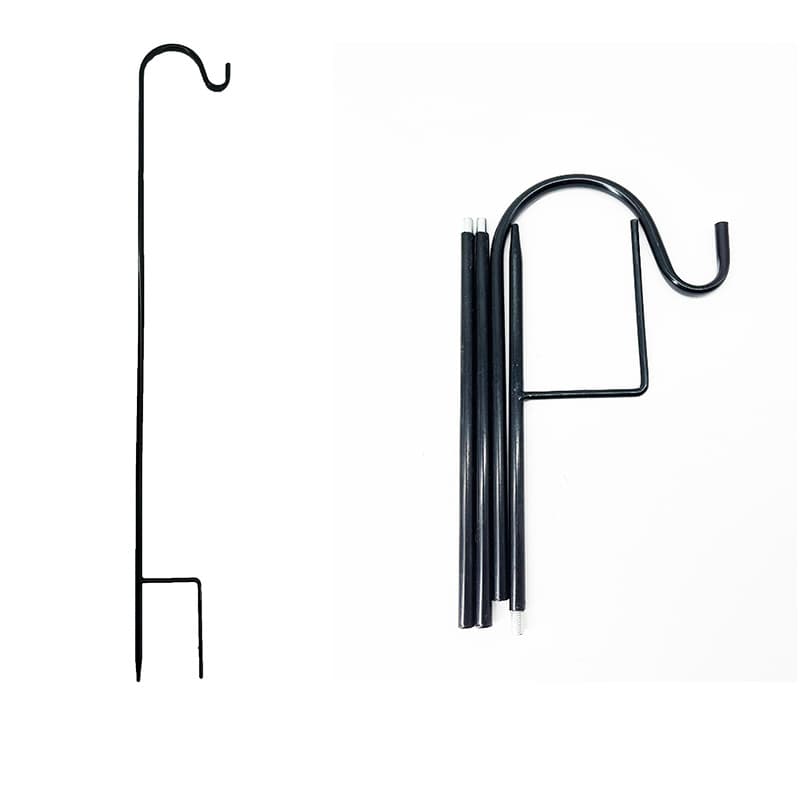 Cross-border spot wholesale solar outdoor garden lamp iron shepherd hook external hook ground stake detachable rust-proof