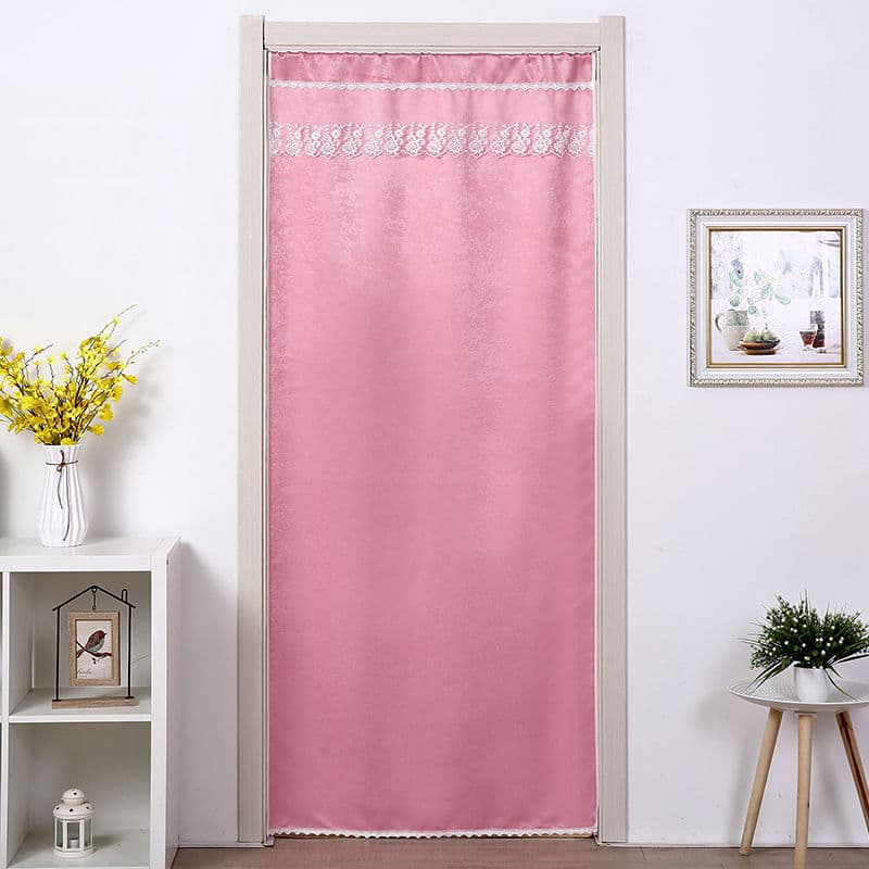Fabric Door Curtain Light Blocking Partition Curtain for Home Air Conditioning Bedroom Bathroom Kitchen Fitting Room No-Drill Curtain Decoration