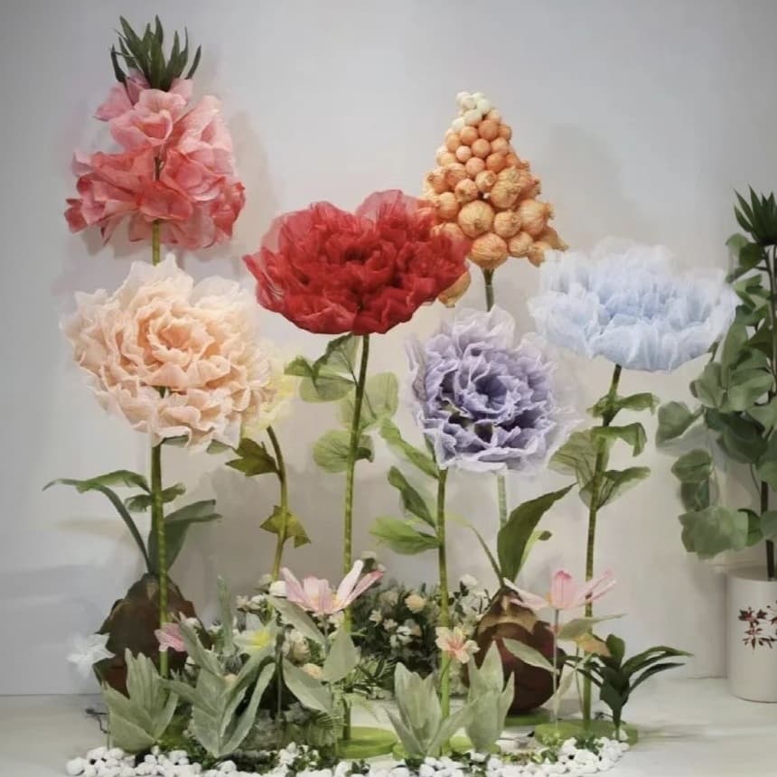 Electric Opening and Closing Silk Window Flower Decorative Ornament with Auto-Sensing for Shopping Mall, Hall, Wedding Decoration and Road Guide