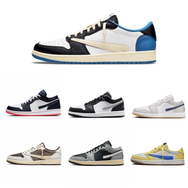 Cross-border Putian AJ1 Unisex Board Shoes Reverse Swoosh Shadow Grey Jordan 1 Basketball Shoes North Carolina Blue Black Red Toe Casual Sneakers