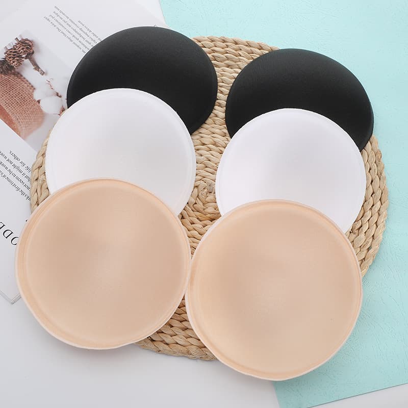 Firm cotton round cup breathable breast pad inserts, bra cups for thermal underwear, sports, yoga, sponge push-up bra pads.