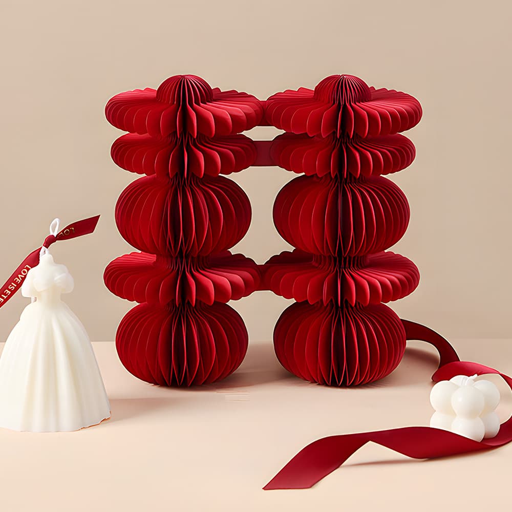 Happy character honeycomb ball ornament set wedding room layout engagement wedding tabletop table decoration three-dimensional double wedding supplies