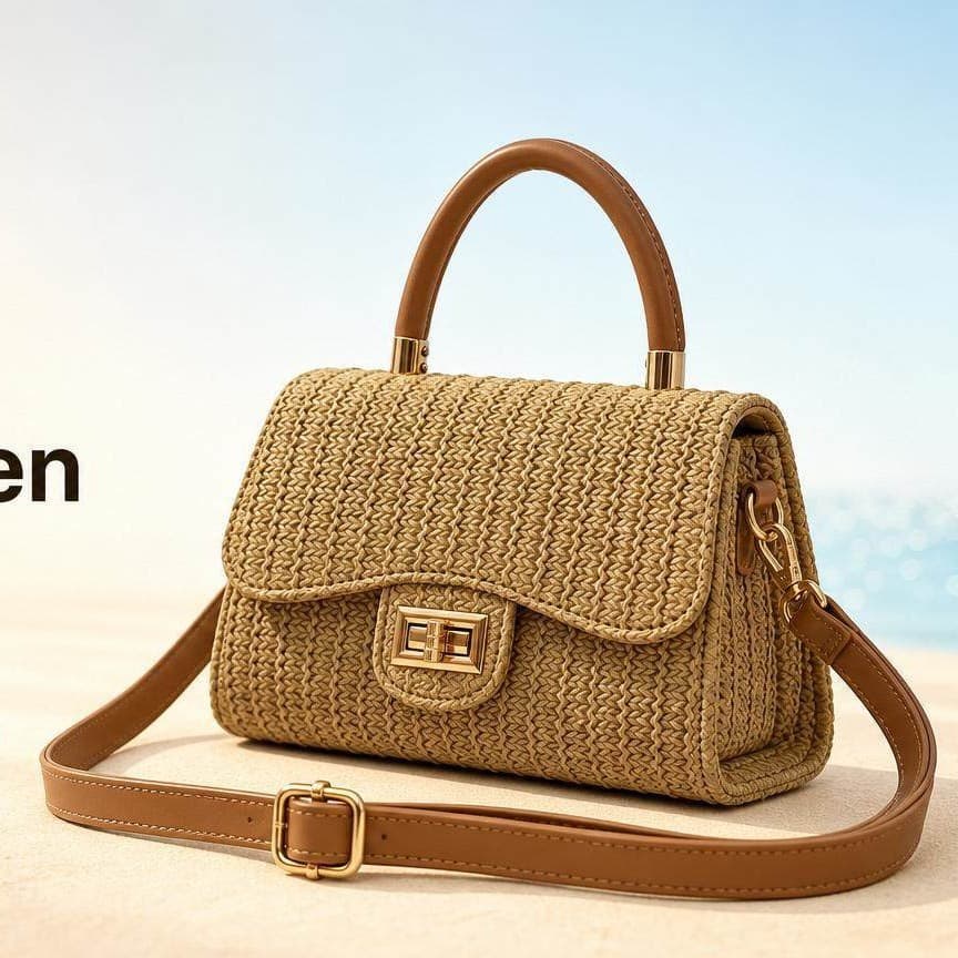 Amazon Hot-Selling Summer Straw Handbag Crossbody Bag 2026 Fashion Simple Rainbow Women's Bag Small Bag
