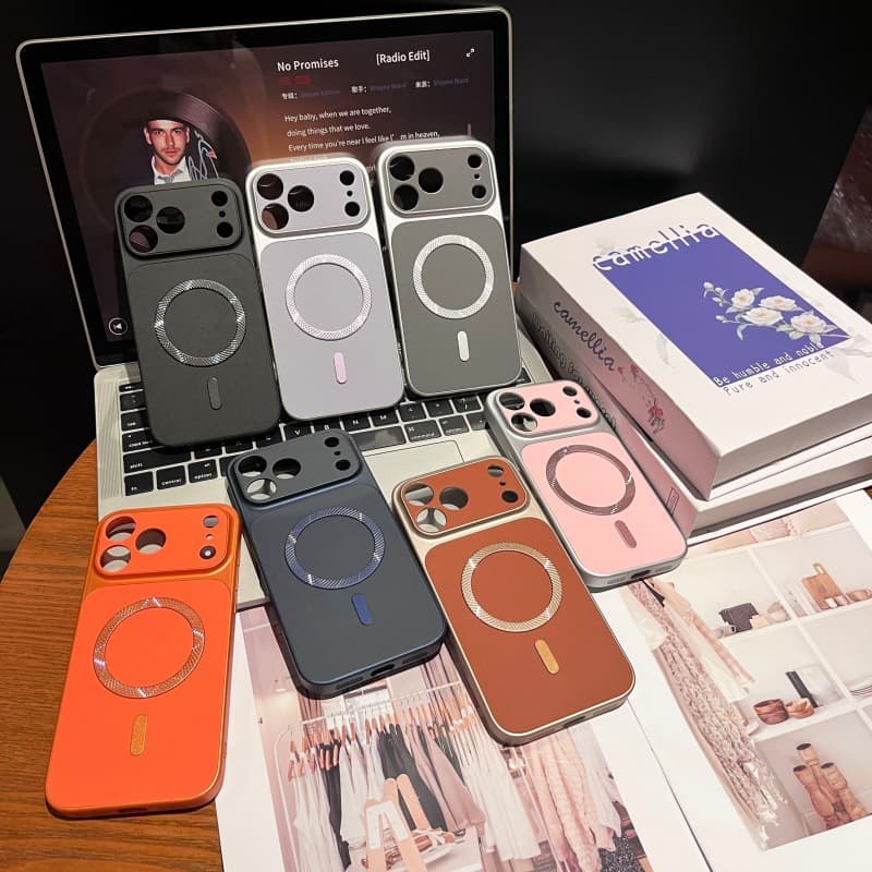 Magnetic Leather Case for iPhone 16 Compatible with iPhone 17 Pro Max Phone Case 14 15 Pro Max Protective Case 13 Pro