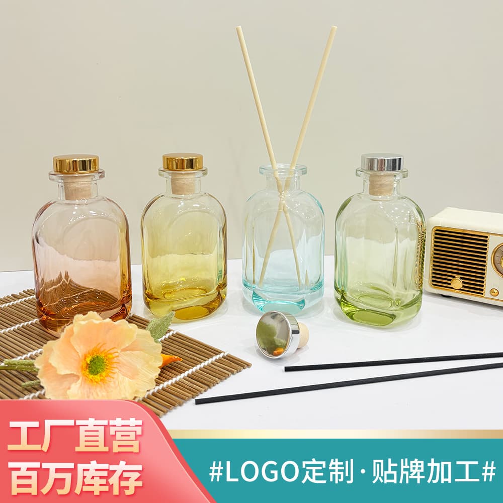 Factory wholesale 150ML snap-on flat bottle reed diffuser glass bottle, indoor home decorative flameless diffuser bottle