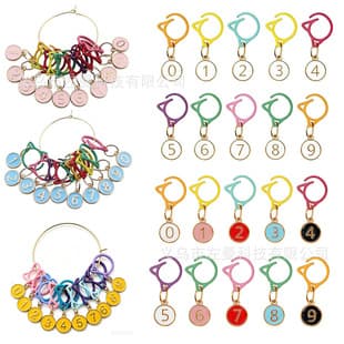 Cross-border Woven Cat Ear Stitch Markers Alloy Numbered Knitting Needle Markers Accessories Mixed Color Numbered Stitch Markers
