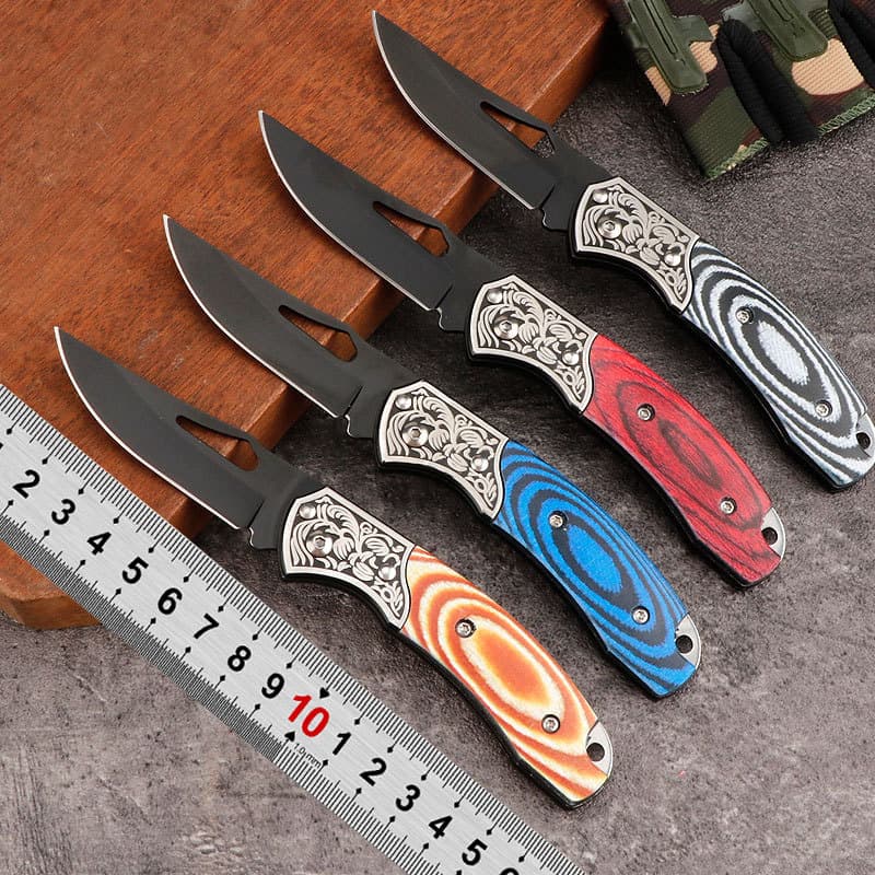 Outdoor folding knife, stainless steel fruit knife, EDC portable key chain folding knife, multifunctional pocket knife