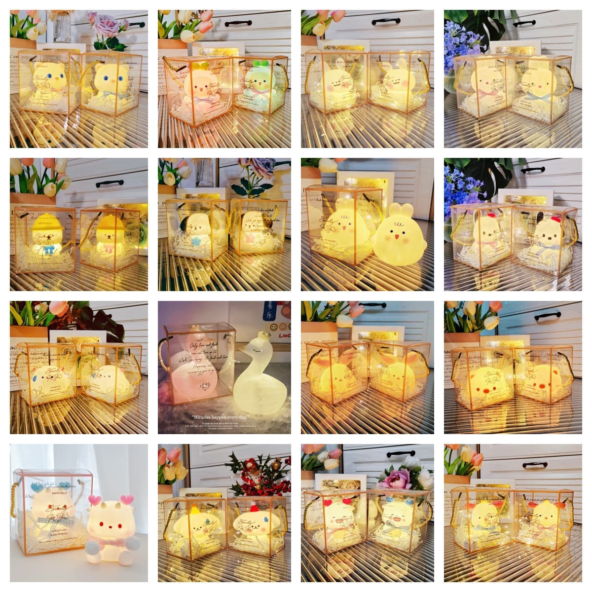 Cartoon LED Night Light Wholesale for New Year Street Stall Children's Glowing Toy Novelty Gift