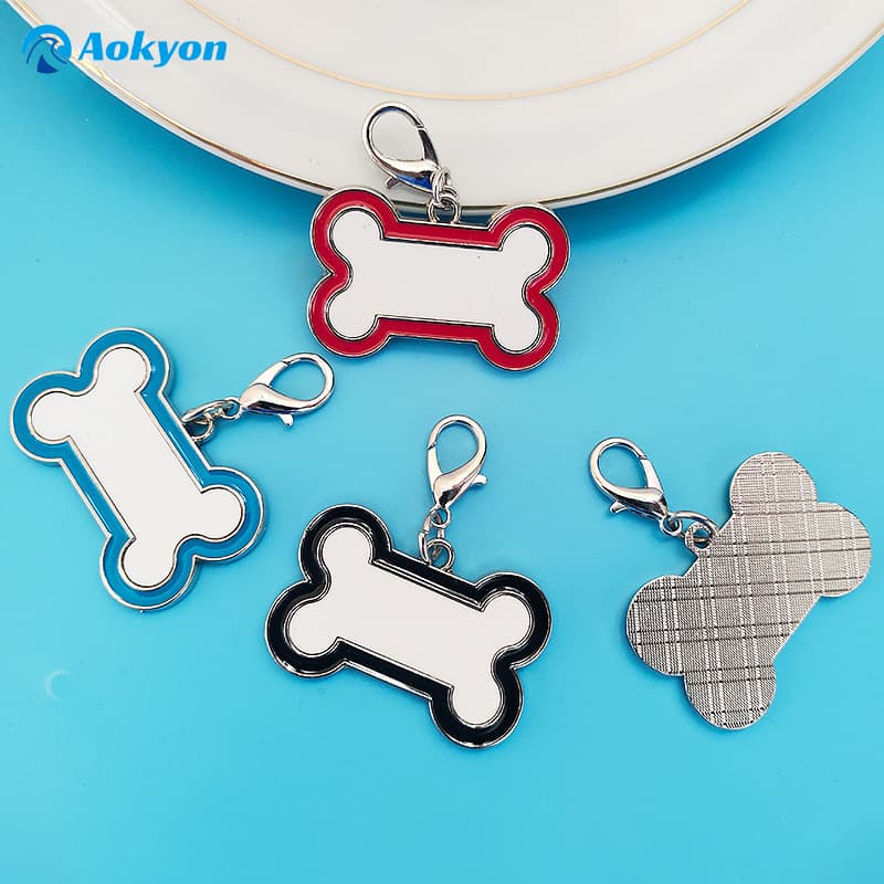 Heat transfer dog tag DIY dog and cat collar small and medium-sized dog and cat printed image anti-lost identity tag necklace hangtag