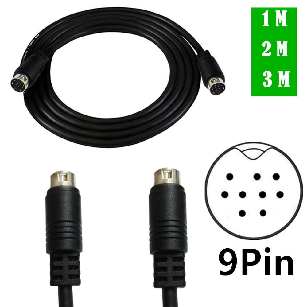 Mini DIN 9-Pin 9-Core TV Audio Cable S-Video Male to Male for Set-Top Box Component Video Cable
