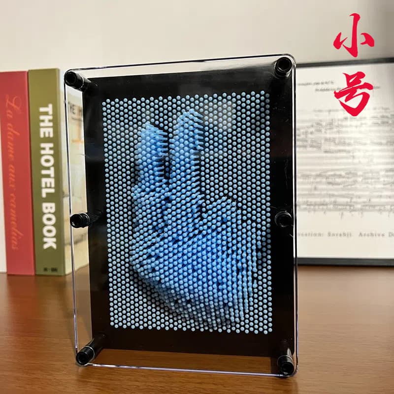 Small 3D Pin Art Hand Mold - Plastic Handprint Stress Relief Gift for Students