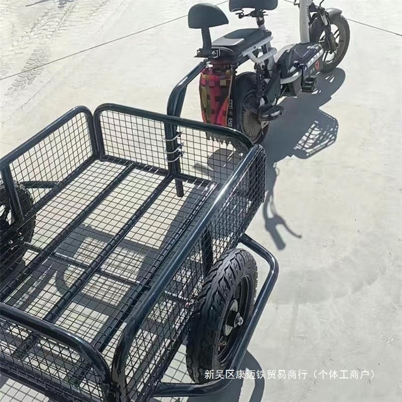 Quick Hitch Pull Cart Trailer for Electric Vehicles, Tricycle, Motorcycle, Tourism, Street Vending