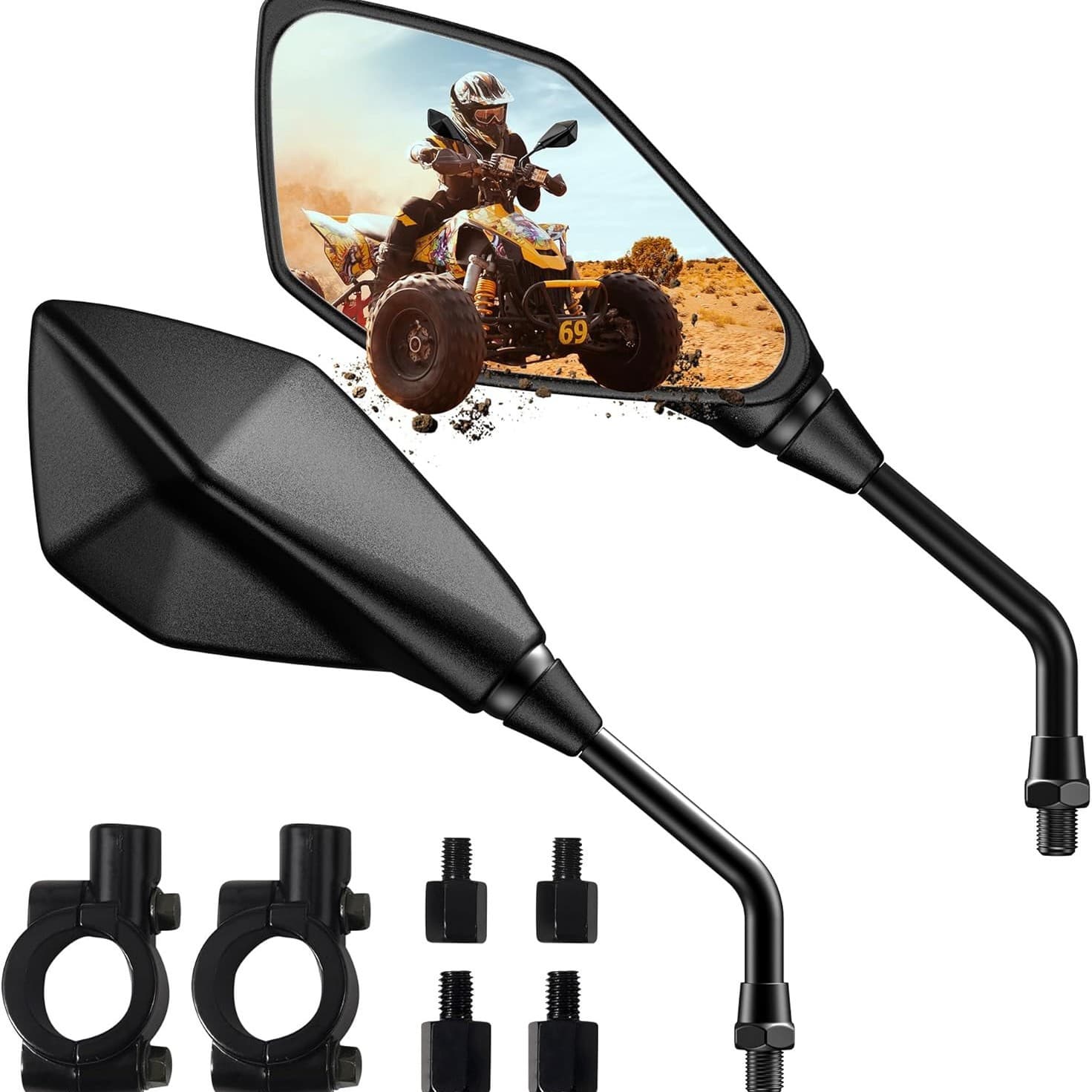 FLYQUICK Cross-border Trade Supply ATV Beach Car Rearview Mirror Universal Electric Vehicle Reflector