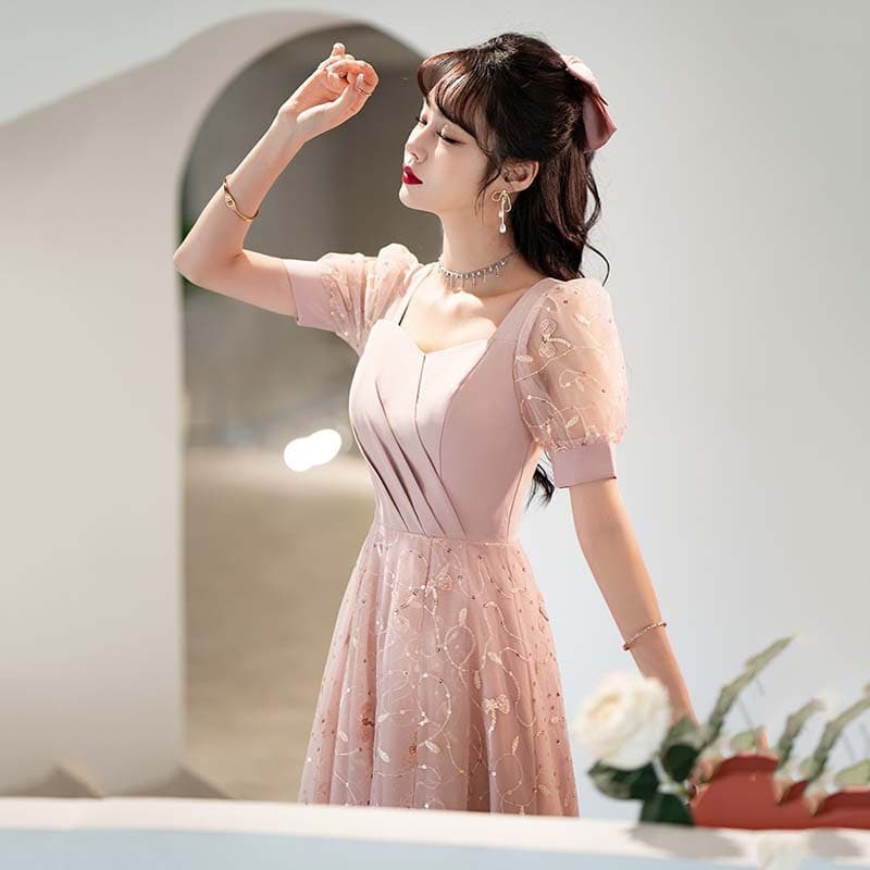Pink Evening Dress for Women 2026 New Summer Engagement Party Elegant Casual Dress That Can Be Worn on a Daily Basis