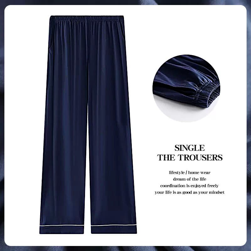 Men's Spring/Summer Sleep Pants Straight Leg Long Pants Casual Wearable Large Size Youth Fashion Home Pants Simple Elastic Waist Pants