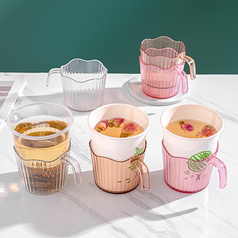 Disposable Paper Cup and Plastic Cup Holder for Home Use, Hot Water Anti-Scald Cup Holder, Cup Stand, Insulated Cup Sleeve, Tea Cup Sleeve Holder