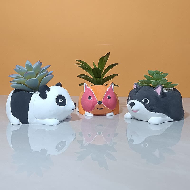 Cartoon Animal Silicone Mold Flower Pot for Succulent Green Plants DIY Handmade Creative Craft Gypsum C918-920