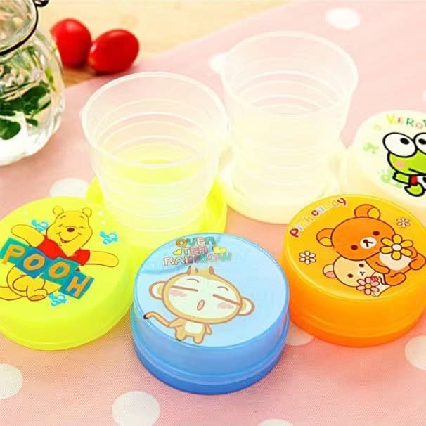Portable Foldable Collapsible Travel Cup, Cartoon Compressed Gargling Cup for Outdoor Use