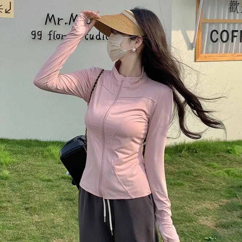 Xiaoye Stand Collar Slim Sun Protection Jacket 2024 Summer New Sport UV Protection Ice Silk Breathable Outerwear Yoga Wear