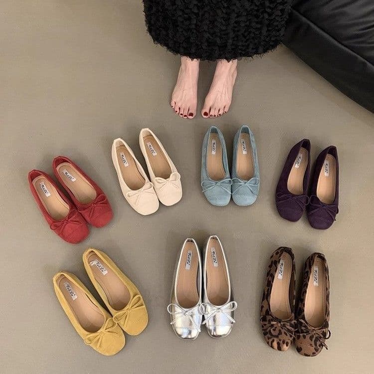 Vintage Suede Ballet Flats Fairy Style for Dresses French Flat Shallow Shoes Women 2025 Spring Autumn New Arrival