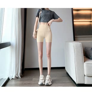 Anti-Flash Safety Shorts for Women Summer Thin Waist-Tucking 3/4 Shark Shorts Seamless Yoga Cycling Base Shorts