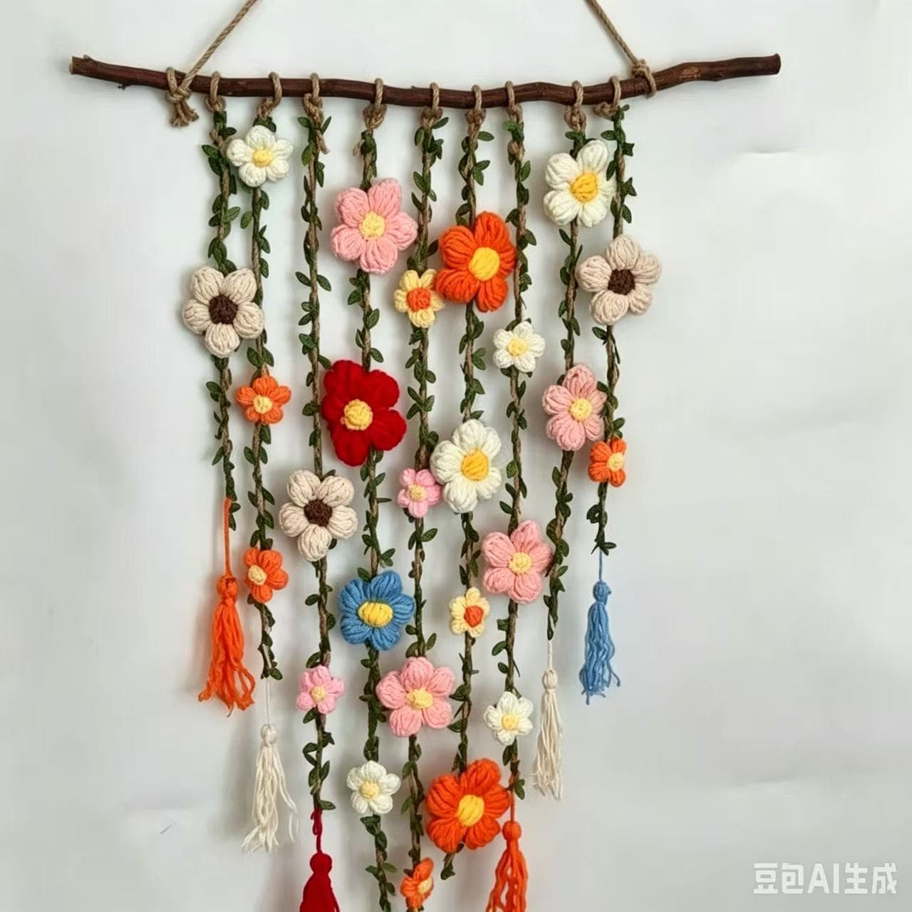 Crochet Floral Vine Wall Hanging Pattern