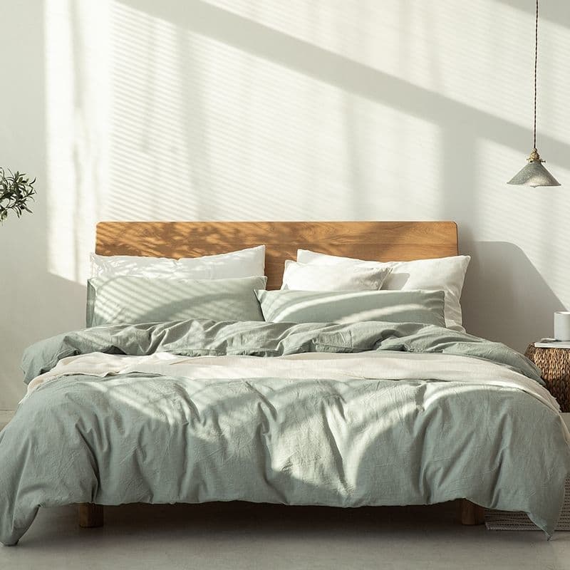 Minimalist Japanese Style 100% Pure Cotton Skin-Friendly Soft 4-Piece Set, All-Cotton Yarn-Dyed Washed Cotton 3-Piece Set, Student Dormitory Factory