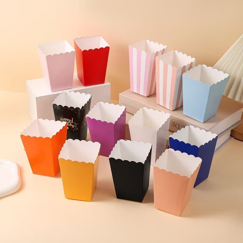 Pinli Cross-Border In-Stock Popcorn Box for Boys and Girls, Disposable Popcorn Bucket, French Fries Fried Chicken Packaging Paper Box