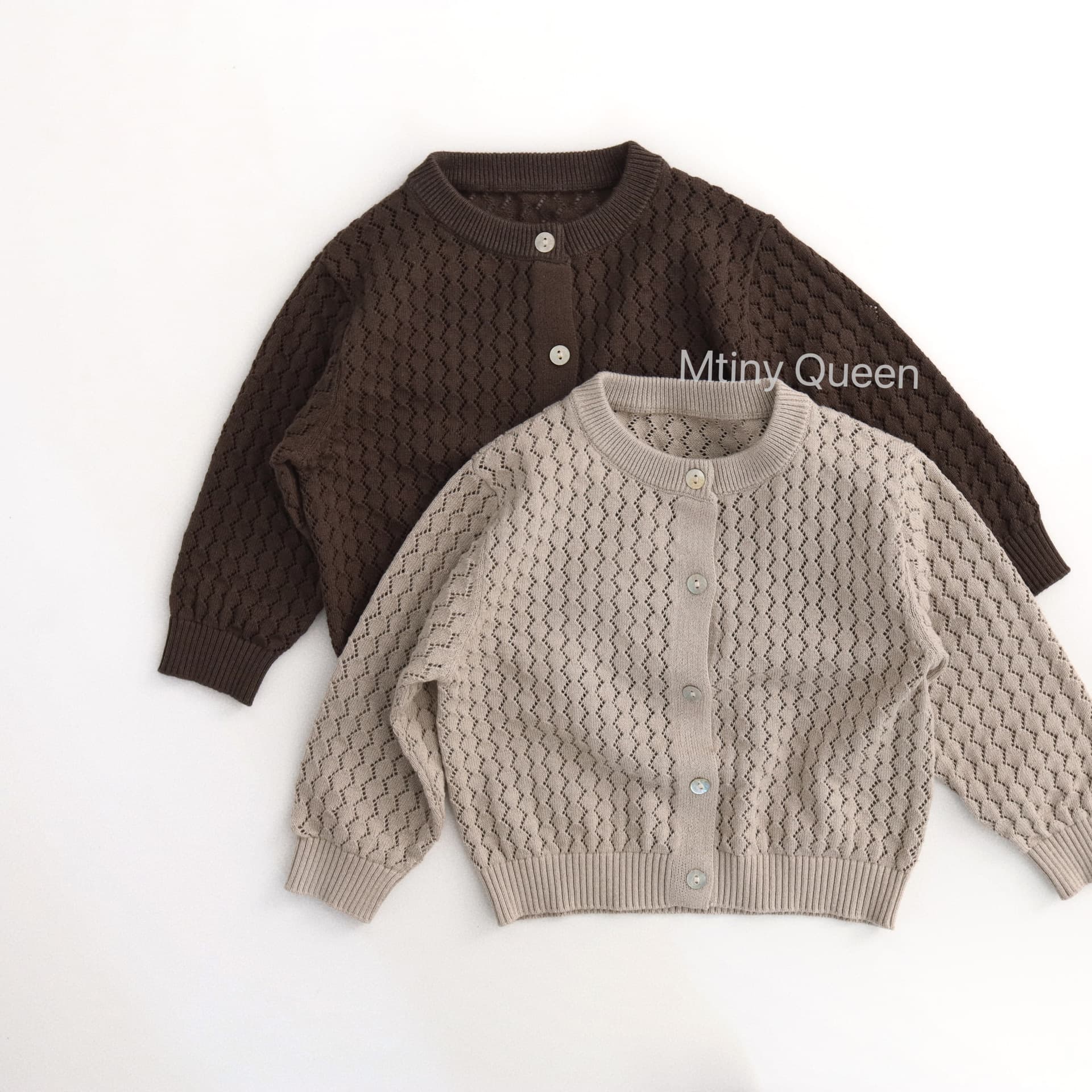 Nordic Style ~ Pure Cotton Spring and Summer New Children's Knit Cardigan Jacket, Hollow-Out Air-Conditioning Knit Cardigan Sweater with Round Neck