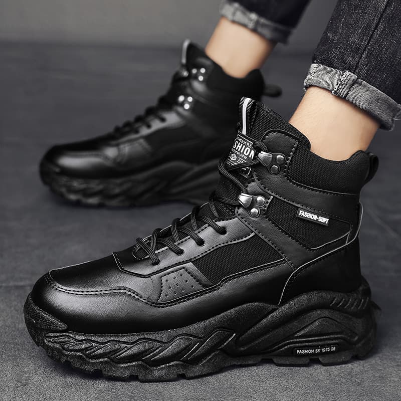 Men's Martin boots, autumn sporty casual high-top British style work boots, men's versatile trendy work safety shoes, winter