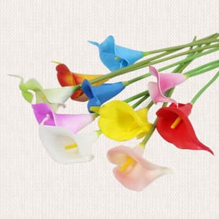 Cross-border in-stock simulated calla lily PU single branch mini calla decoration artificial flower home wedding matching fake flowers