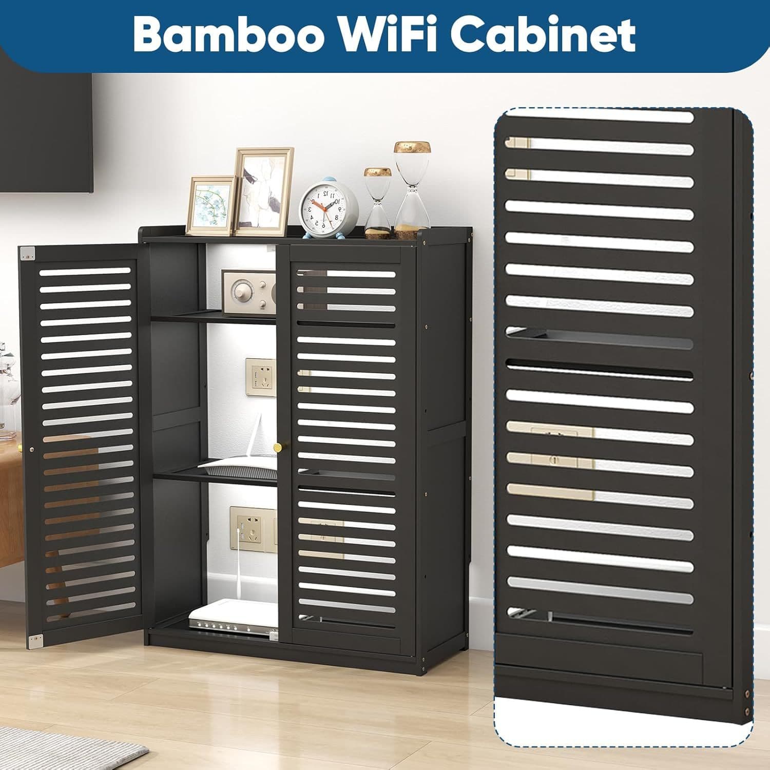 Multifunctional Router Storage Box Floor-Standing Modem Cabinet Router and Modem Storage Box