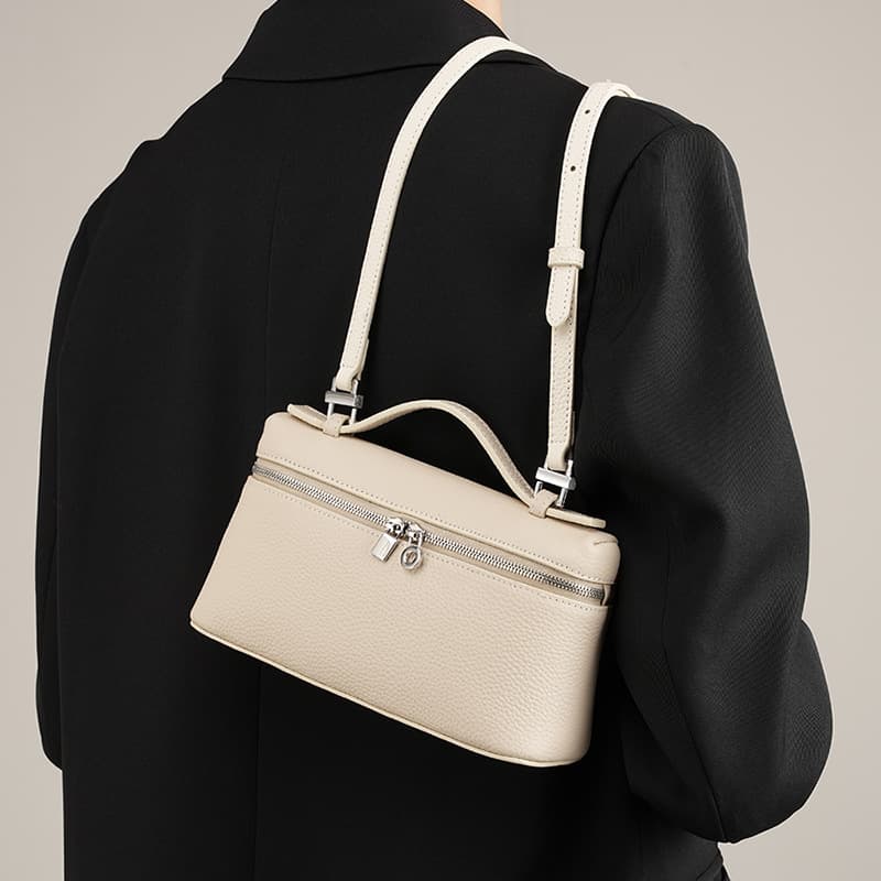 Top Grain Leather LP19 Lunch Box Bag Genuine Leather Women's Bag 2026 New Gigi Same Style Handbag Box Bag Crossbody Small Bag