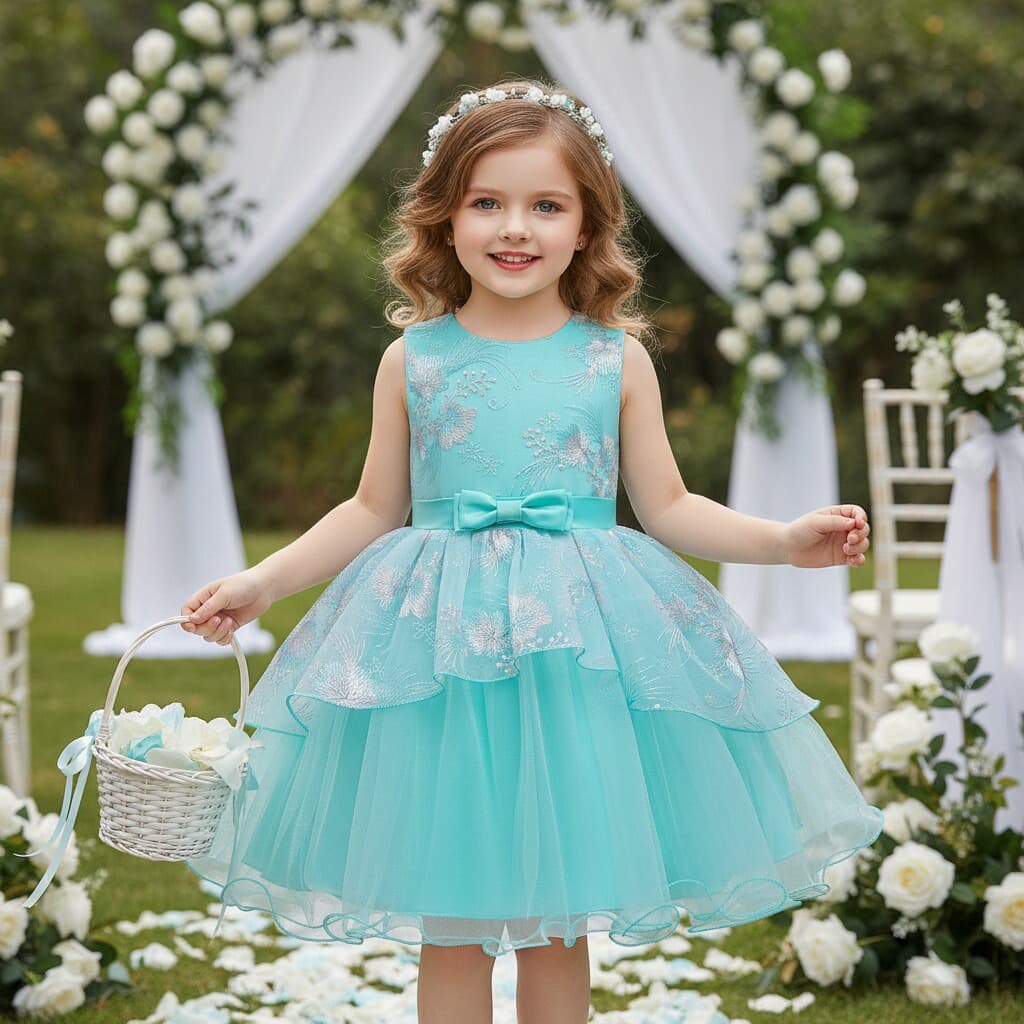 Cross-border Source Irregular Tutu Dress for Little Girls Princess Dress Wedding Flower Girl Dress Dance Performance Costume