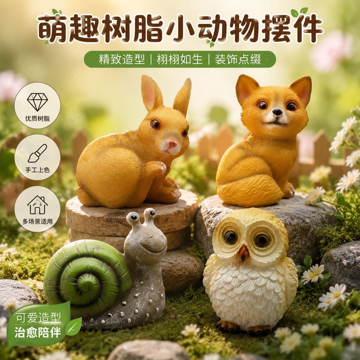 Cross-border Resin Solar Light Creative Animal Shaped Light Cartoon Light Garden Decoration Light Lawn Light