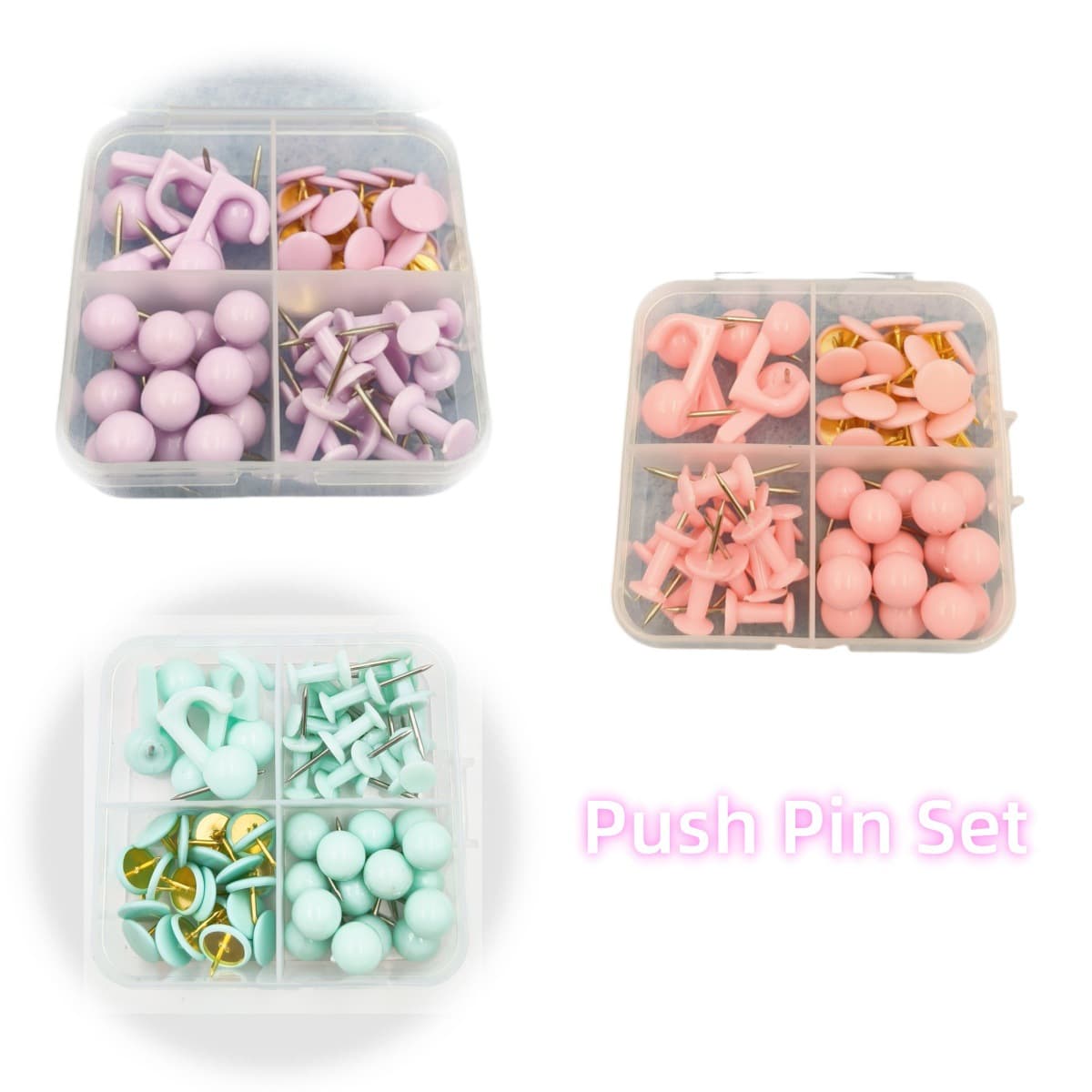 Cute Multi-Color Hook and Pin Combination Set Felt Wall Accessories Message Board Companion Plastic and Steel Wire Material
